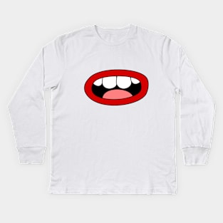 Silly mouth 1 Kids Long Sleeve T-Shirt